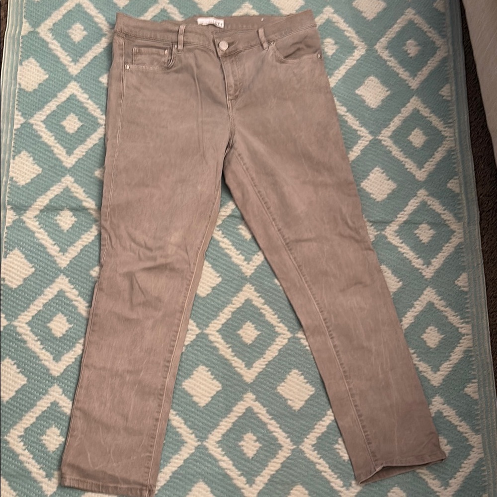 Women's Pale Greenish Gray Skinny Crop Jeans 10